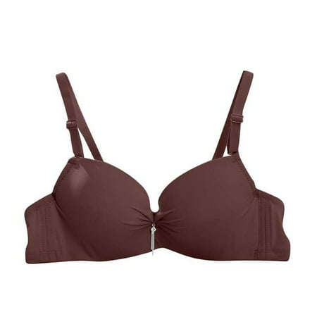 Bigersell Padded Bras Clearance Women s Lace Patchwork Bra with Breathable and Sagging Lightweight Underwear Balconette Bra Style F-1083 Coffee 34/75