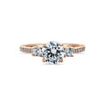 thumbnail image 2 of BERRICLE Sterling Silver 3-Stone Wedding Engagement Rings 1.25 Carat Round Cut Cubic Zirconia CZ Promise Ring for Women, Rose Gold Plated Size 5, 2 of 7
