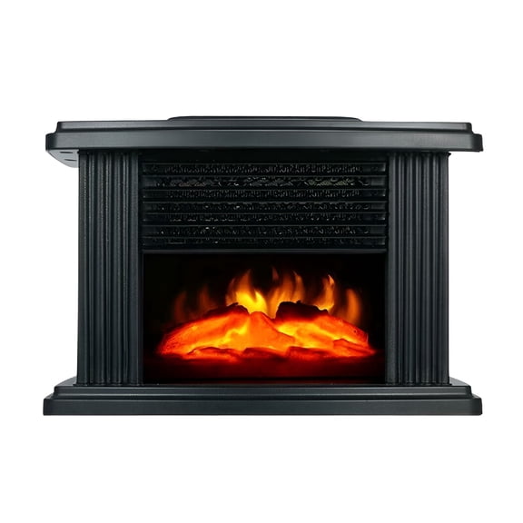 HIBIBUD 1000W Mini Electric Fireplace Space Heater 3D Flame Heating Warmer Blower