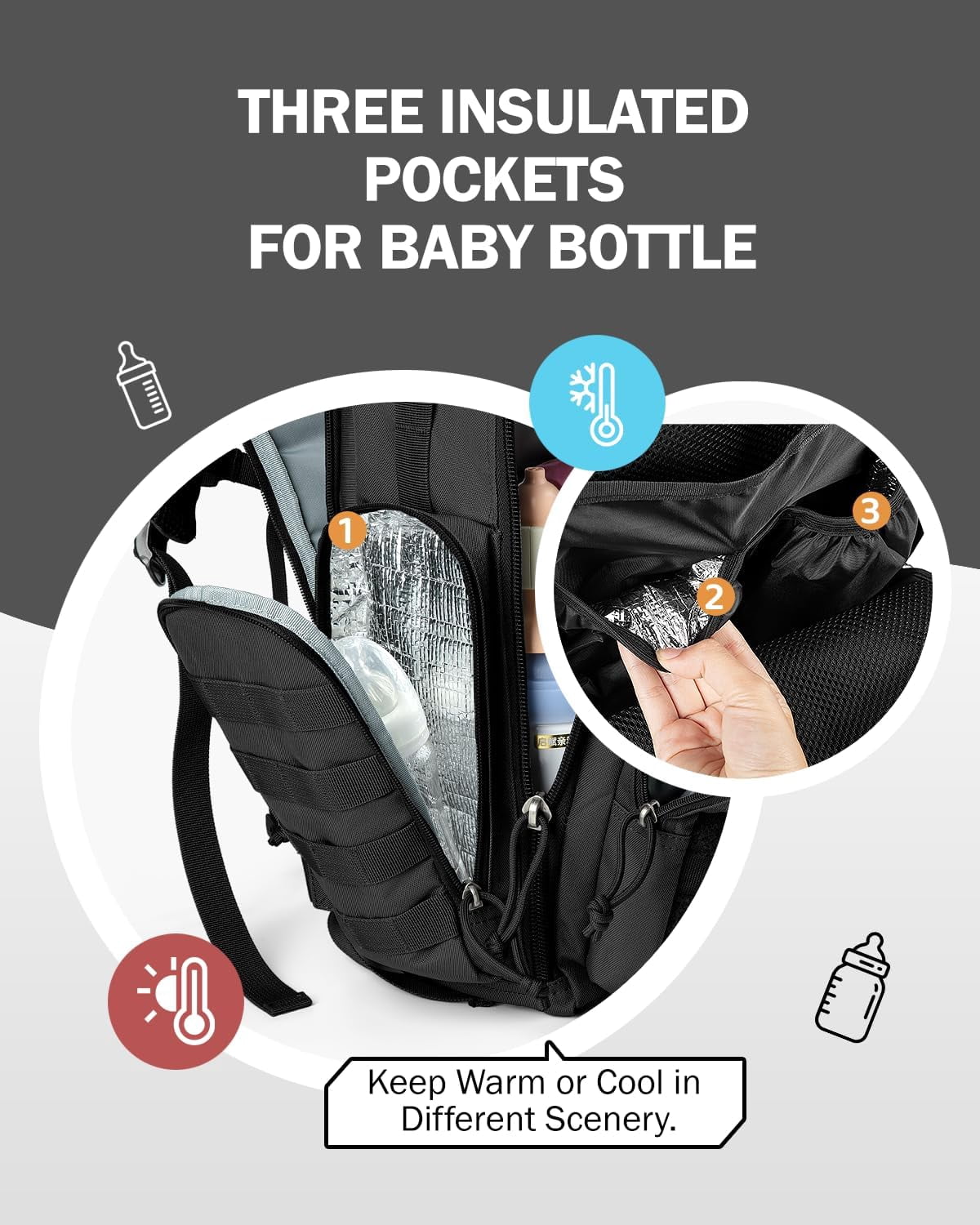 Miracol Diaper Bag Tactical for Dad: 40L Rugged Military-Style Dad Baby Backpack with 16+ Pockets - Water-Resistant 900D Fabric & MOLLE for Organized Travel Gear