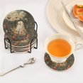 thumbnail image 3 of Yayeee 6 PCS Drink Coasters with Holder Set Woven Absorbent Round Tabletop Hot Pad, Ghost In Strawberry Fields, 3 of 7