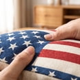thumbnail image 7 of Decor for Living Room, Decorative Pillow Cover, Patriotic Decorations, Fourth of July Decor, 18X18 Inch Classic Diagonal Star Stripe Linen Flag Slipcover That Fits All Standard 18, 7 of 7