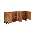 thumbnail image 4 of Taran Designs Mason 4-door Geometric Pattern Solid Wood Sideboard in Brown, 4 of 10