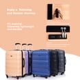 thumbnail image 5 of Expandable 3 Piece Luggage Sets,PC Lightweight & Durable Suitcase with Two Hooks,Luggage Sets with Spinner Wheels,TSA Lock,21/25/29,Peach, 5 of 8