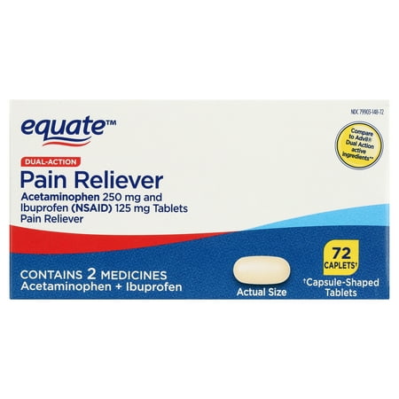 Equate Dual Action IBU/APAP, 72 Count
