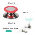 thumbnail image 2 of Uxcell 2pcs Pot Lid Knob Handle Silicone and Stainless Steel Knobs Cookware Utensils Cover Replacement Red, 2 of 7