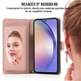 thumbnail image 5 of TECH CIRCLE Wallet Case For Galaxy A14 5G,Magnetic Flip Folio Stand Purse Case with Shoulder Wrist Strap Card Holder Cover Hidden Mirror Protective Cover for Samsung Galaxy A14 5G 6.6" 2023,Rosegold, 5 of 8