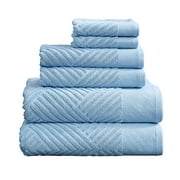 NY Loft 100% Cotton Luxury 6 Piece Towel Set, Textured Bath Towels Hand Towels and Washcloths, Brooklyn Collection