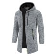 thumbnail image 3 of New Men Hooded Sweaters Autumn Warm Jacket Coats Oversize Sweatshirts Zipper Winter Solid Color Top, 3 of 4