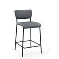 thumbnail image 5 of Pu Faux Leather Counter Stools Set of 2, Pub Counter Stool with Back and Footrest, Grey\n(17.5"x19.25“x34.5"), 5 of 9