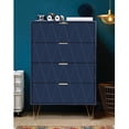 thumbnail image 6 of Eclife 4 Drawer Dresser, Blue MDF Wood Chest of Drawers with Metal Handles, Storage Cabinet for Bedroom, Closet and Living Room, 6 of 9