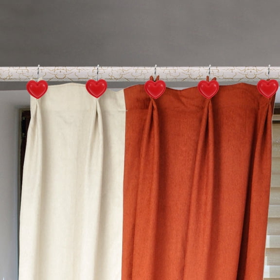 Milisten Stainless Steel Resin Hooks Red Heart-Shaped for Curtain Decor
