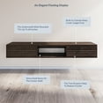 thumbnail image 4 of BELLEZE Modern Floating Wall Mounted 63 Inch TV Console With Built-In Shelf & Compartments, Space Saving Decorative Contemporary Media Storage, For Up To 100lbs - Langston (Espresso), 4 of 7