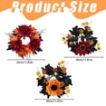 thumbnail image 3 of Artificial Halloween Mini Wreath, 11.81 inch Fall Small Floral Wreath with Sunflower Black Maple Leaf, Autumn Decorative Hanging Wreath for Front Door Window Wall, Home Halloween Party Decor, 3 of 4