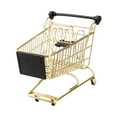 thumbnail image 2 of Mini carrito de compras, juego de simulación, regalo de cumpleaños, mini supermercado educativo para la primera infancia Dorado, 2 of 9