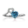 thumbnail image 2 of Gem Stone King 925 Sterling Silver Fashion Right-Hand Ring Heart Shape Persian Blue Moissanite and (0.91 Cttw, Size 7), 2 of 2