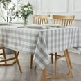 thumbnail image 2 of Rectangle Checkered Tablecloth Waterproof Spillproof Wrinkle Resistant Buffalo Plaid Heavy Weight Table Cloth Gingham Table Cover for Outdoor and Indoor Use, 52 x 70 Inch Grey and White, 2 of 6