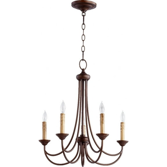 6250-5-86-Quorum Lighting-Brooks - 5 Light Chandelier in style - 22 inches wide by 23.5 inches high-Oiled Bronze Finish    -Traditional Installation