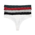 thumbnail image 2 of Calvin Klein Women's 5-Pack Signature Logo Cotton Thong, White \ Black,M - US, 2 of 4