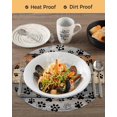 thumbnail image 3 of 15 Inch Round Placemats Set of 6, Haze Blue Brown Non Slip Heat Insulation PP Table Mats, Rustic Farmhouse Dog Paw Vintage Washable Place Mats for Kitchen Dining Party Table Decor, 3 of 7