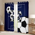 thumbnail image 2 of Feelyou Initial E Black Out Curtains, Football Soccer Curtains Pack of 2 (42x63 Each), 2 of 6