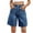 Dark Blue, variant on Denim Shorts for Women Casual Adjustable Button Shorts High Rise Wide Leg Shorts