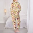 thumbnail image 6 of Goofa Colorful Leaves Printed Women’s 2 Piece Pajama Set Super,Pajamas Women's Long Sleeve Sleepwear Soft Button Down Loungewear Pjs Lounge Set Nightwear-Small, 6 of 9