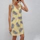 thumbnail image 4 of Vestido de mujer sin mangas con cuello en V y lazo estampado Fridja  hj4224, 4 of 4