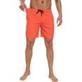 thumbnail image 4 of Mowujeit Men's Quick Dry Solid Swim Trunks with Mesh Liner - Summer Beach Shorts,Orange, Size XXXL, 4 of 8