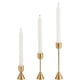 thumbnail image 1 of Juego de 3 candelabros cónicos, candelabros dorados, candelabros de aluminio, candelabros vintage modernos decorativos, 1 of 5