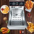 thumbnail image 4 of Bingirl Stainless Steel Commercial Deep Fryer 11 L-Countertop Electric Oil Fryer with Detachable Basket and Lid Adjustable Temperature Control for Home and Restaurant Use with Single Basket, 4 of 6