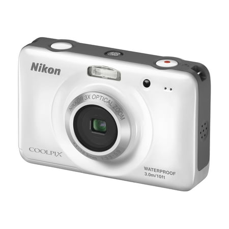 Nikon Coolpix S30 - Digital camera - compact - 10.1 MP - 720p - 3x optical zoom 47 MB - underwater up to 9.8 ft - white