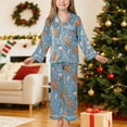 thumbnail image 2 of Gubotare Christmas Gifts for Girls Boy's Pajama Set - 2 Piece Boys Coat Style Matching PJs, Kids Button Down Pajamas Size 9-10 (Navy,9-10 Years), 2 of 9