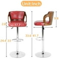 thumbnail image 7 of BestOffice Modern Bar Stool Set Of 2 Beech Barstools Height Adjustable Counter Stools PU Leather For Home Kitchen Dining Room Stools,Red, 7 of 7