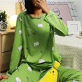 thumbnail image 1 of Autumn 2pieces Pyjamas Set Women Thin Sexy Sleepwear Lovely Home Suit 2023 Round Neck Girls Sleepwearlong Sleeve Pajamas, 1 of 4