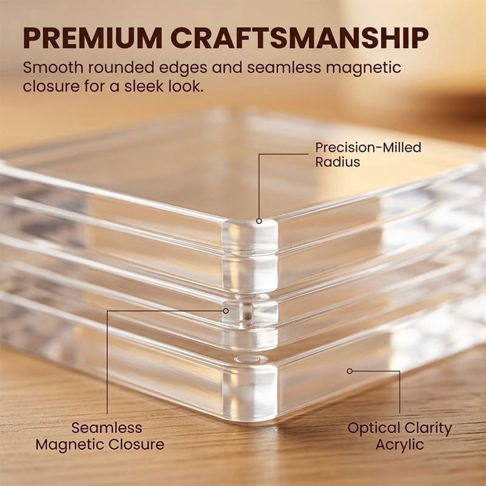 DIY Acrylic Fridge Magnets Kit with Adhesive Backing - Clear Fridge Magnets for Crafts - Strong Magnetic Sheets for Refrigerator, Classroom & Office, Custom Photo Magnets Set (10 Pack, 2” x 2”)