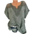 thumbnail image 2 of Lace Stitching Women Casual Plus Size Loose Blouse Tops, 2 of 3