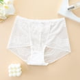 thumbnail image 2 of Ashirexll High Waisted Underwear for Women, Womens Cotton Underwear, Delicate Sheer Mesh Lace Cropped Hip Lift Low Waist Briefs, 2 of 3