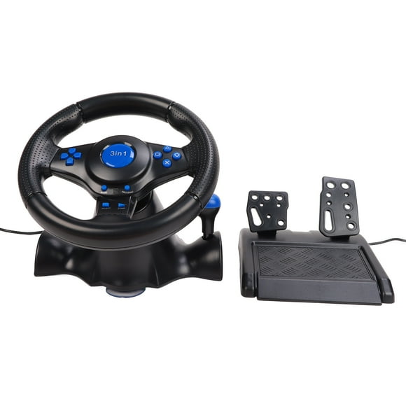 Racing Wheel, USB Power Supply PC Gaming Racing Wheel 180 Degree Rotation Multifunctional  For PC