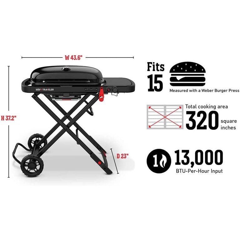 The Weber Traveler Portable Gas Grill, Stealth Edition 