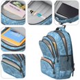 thumbnail image 4 of Paisley and Damask Blue Pattern Cute School Backpack Bag with Padded Back and Adjustable Shoulder Straps 16.9 X 12.6 X 5.9 Inches, 4 of 5