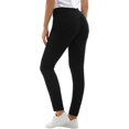 thumbnail image 3 of Jeans elásticos ajustados de tiro medio de color con bolsillo real de 98% algodón de color para mujer (estándar y grande) Black-butt Lift14 Long, 3 of 5