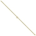 thumbnail image 2 of 14k Yellow Gold Anklet 10 inch mm Diamond-cut Open Heart Rope, 2 of 6