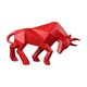 thumbnail image 1 of Estatua de toro, adorno artístico, artesanía, escultura de resina moderna, estatua de animal para gabinete Rojo, 1 of 9