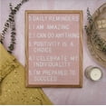 thumbnail image 2 of Light Pink Felt Letter Board 12x16 Inches Changeable Letter Board Plus 348 White Plastic Letters Warm Oak Frame Wooden Letter Board w/Sawtooth Wall Hanger + Drawstring Pouch For Letterboard Letters, 2 of 5