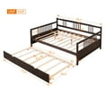 thumbnail image 7 of PAPROOS Full Size Daybed with Trundle Included, Solid Wood Daybed with a Trundle, Heavy Duty Daybed Frame, Living Room Sofa Bed with Pull Out Bed, No Box Spring Needed, Espresso, 7 of 7