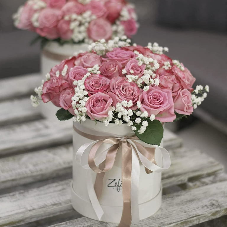 Zukuco 15pcs Champagne Roses Artificial Flowers Silk Fake Flowers Realistic Faux Roses Bouquet Long Stem for Wedding Home Party Birthday Decoration (Pink)