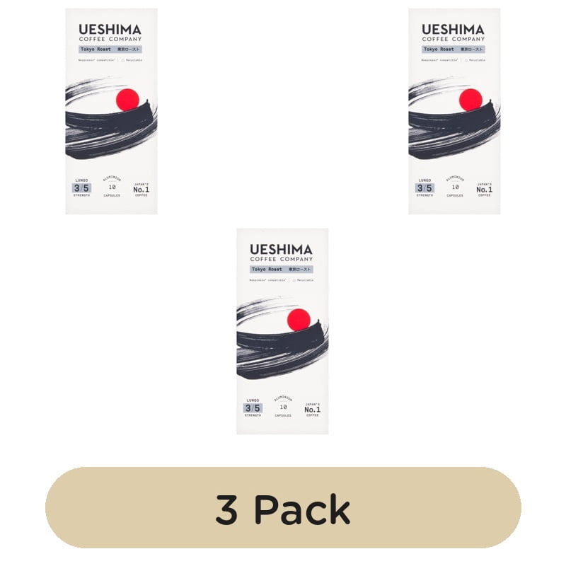 Ueshima Tokyo Roast Nespresso Compatible Capsules, 10 pods per pack, British Import (Pack of 3)