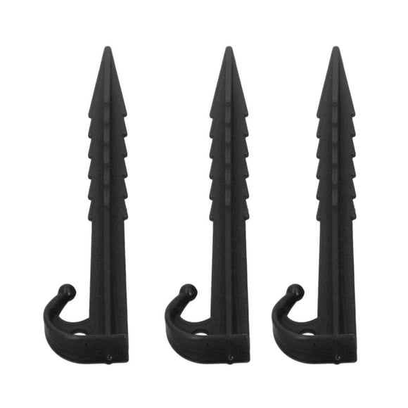Plastic Tent Peg, Sand Stake High Strength ABS Excellent Holding Power Serrated Design For Landscape Black