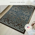 thumbnail image 3 of Maples Rugs Pelham Transitional Vintage Scroll Blue Brown Washable Entryway Area Rug, 2'6 x 3'10, 3 of 9